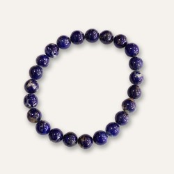 Bracelet boules lapis lazuli