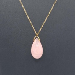 Sautoir quartz rose